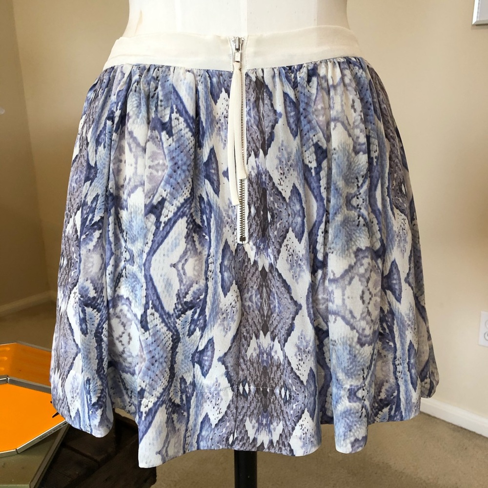 Rebecca Taylor Light Blue Python Snake Print Silk… - image 2